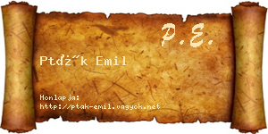 Pták Emil névjegykártya