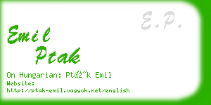 emil ptak business card